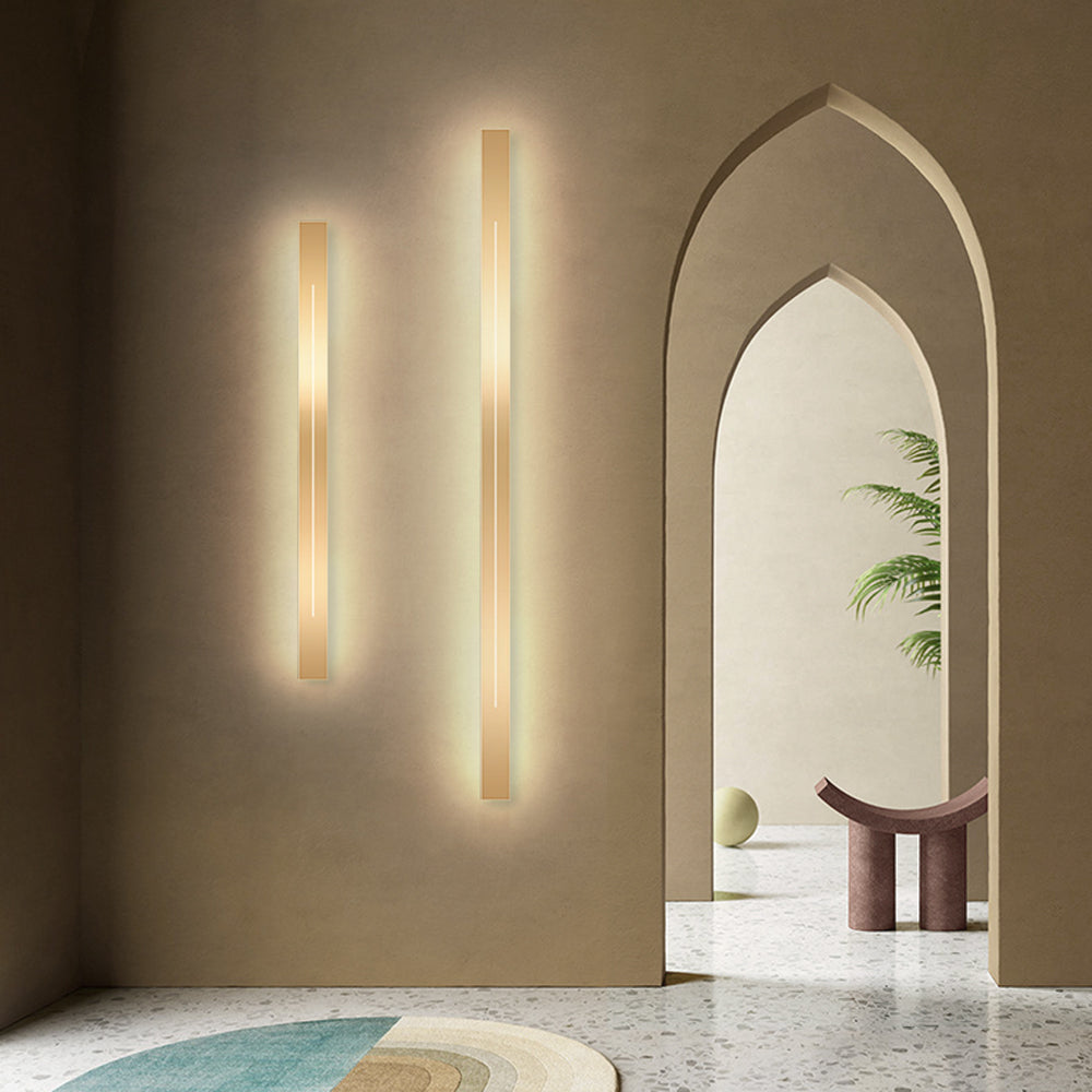 Edge Linear Indoor Wall Lamp, Metal & Acrylic, L60-L180cm | Black or Gold