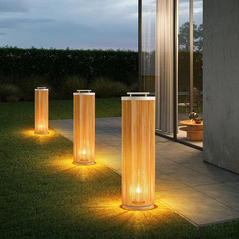 Ritta floor lamp lit at night