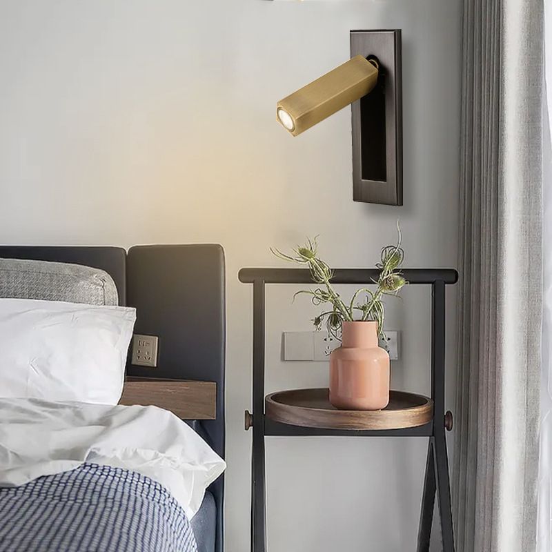 Arisha Modern Rotatable Embedded Bedside Sconce, Cylindrical/Square