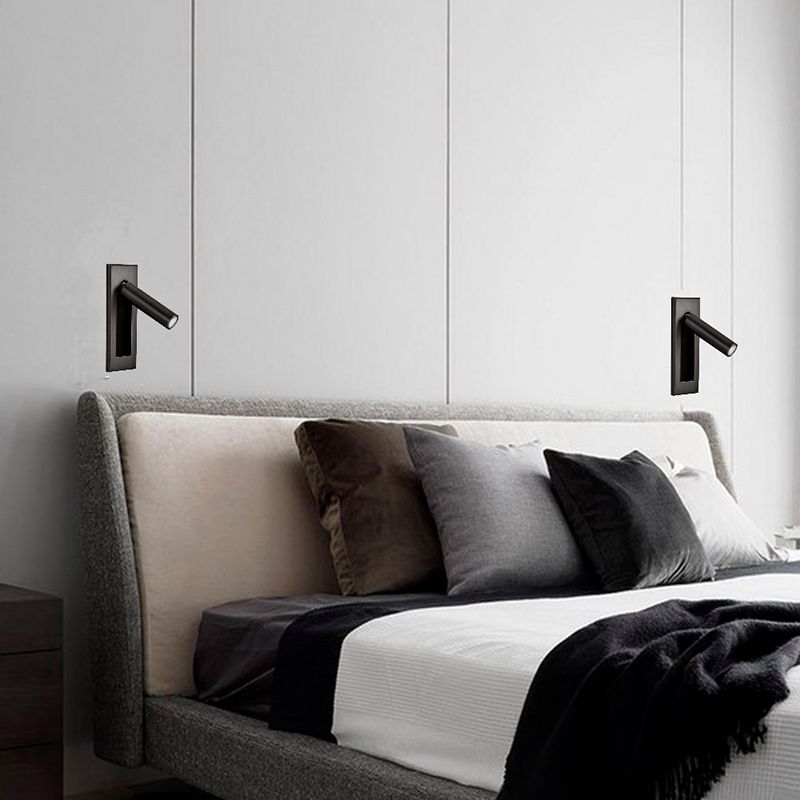 Arisha Bedside Sconce - Black Cylinder