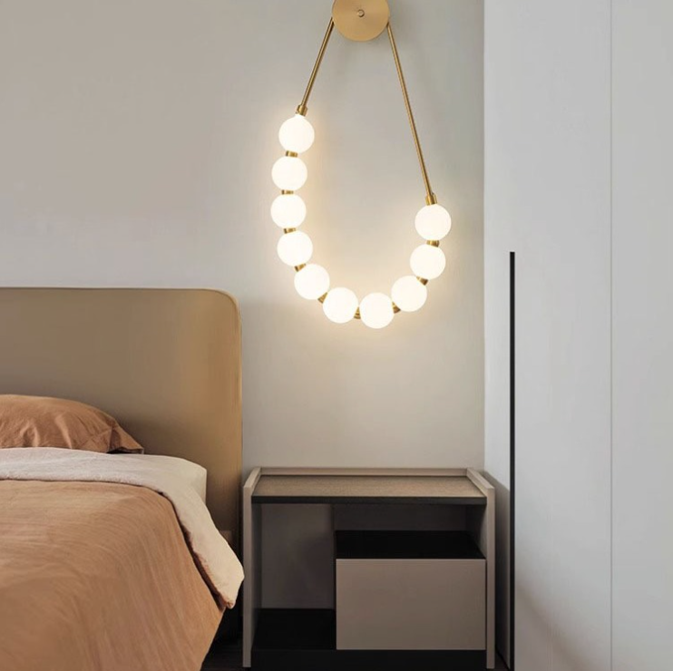 Valentina Modern Nordic Gold Metal Acrylic Wall Lamp Living Room