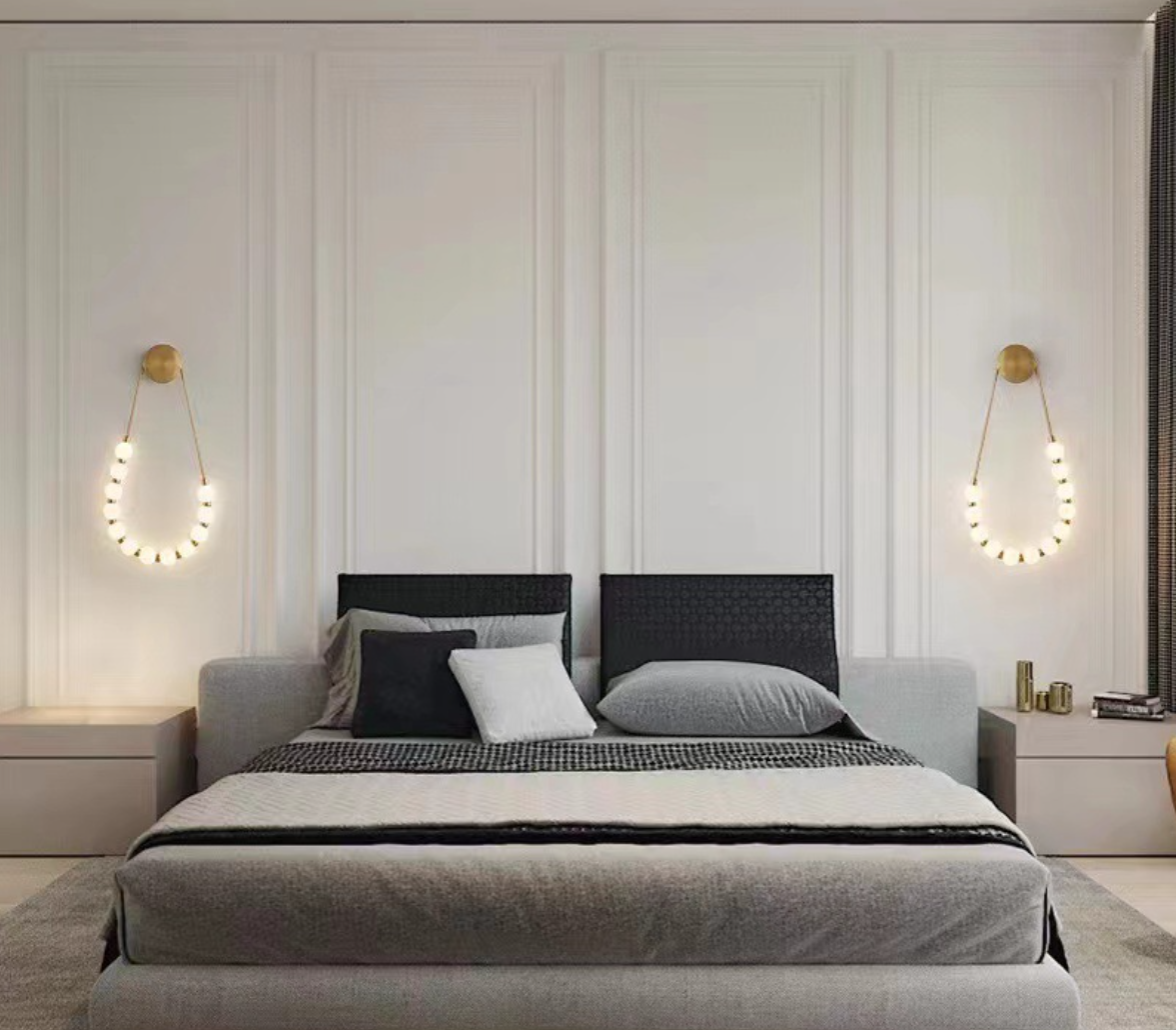 Valentina Modern Nordic Gold Metal Acrylic Wall Lamp Living Room