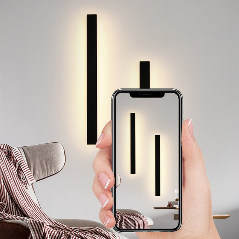 Edge Black Minimalist Linear Outdoor Wall Light