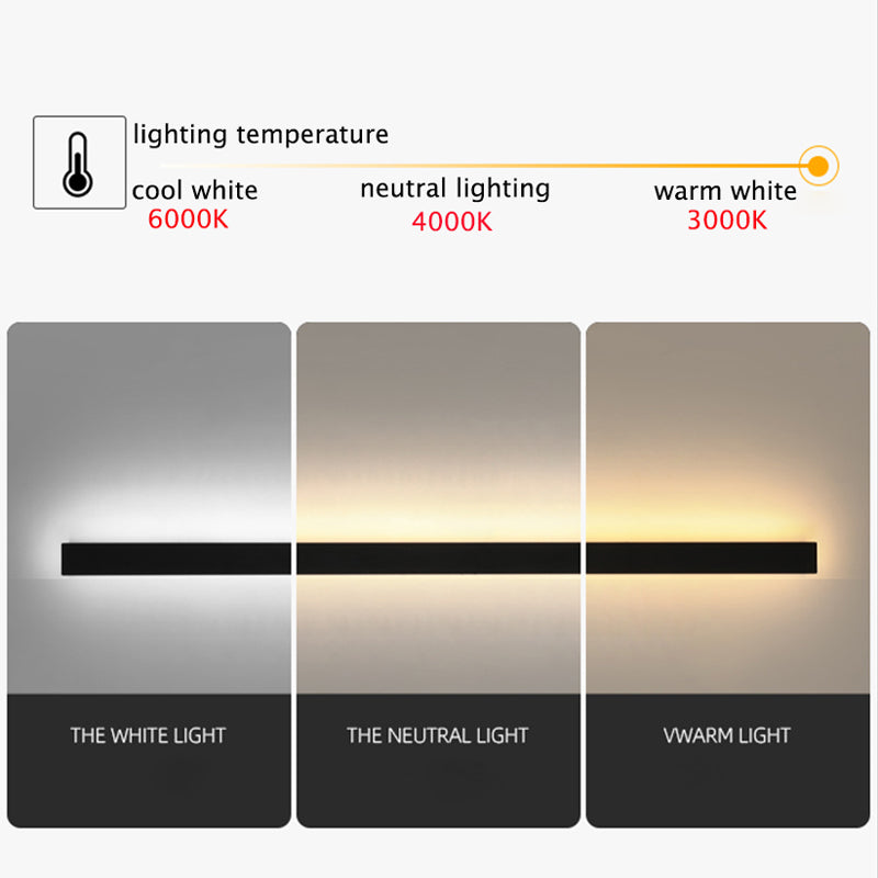 Edge Black Minimalist Linear Outdoor Wall Light