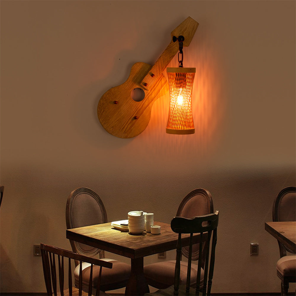 Alessio guitar wall lamp in living room