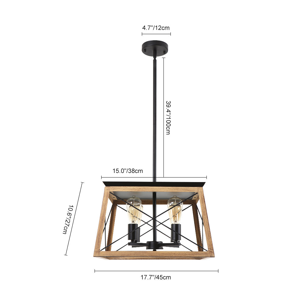 4-Light Square Kitchen Chandelier | 2 Colours