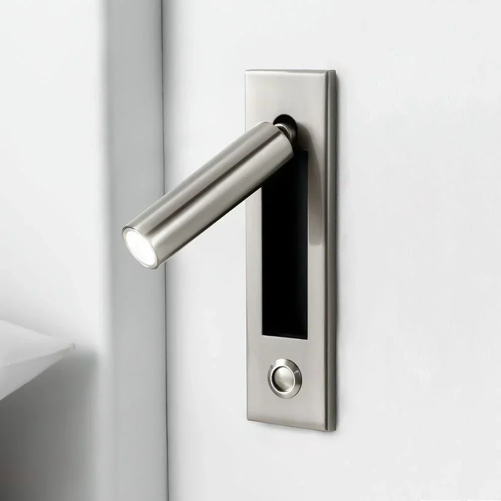 Arisha Modern Rotatable Embedded Bedside Sconce, Cylindrical/Square