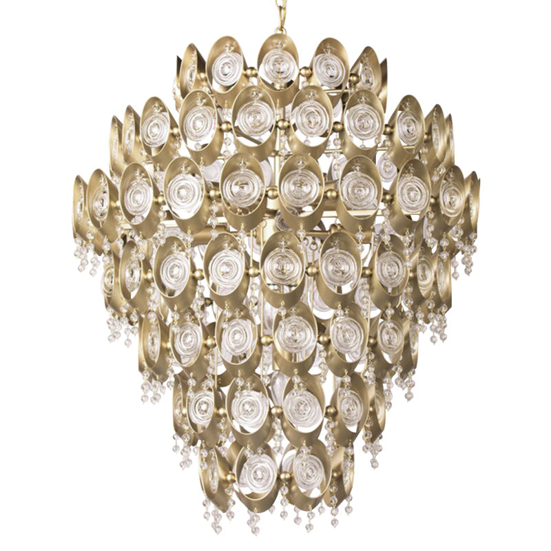 12-Light Antiqued Brass Crystal Chandelier