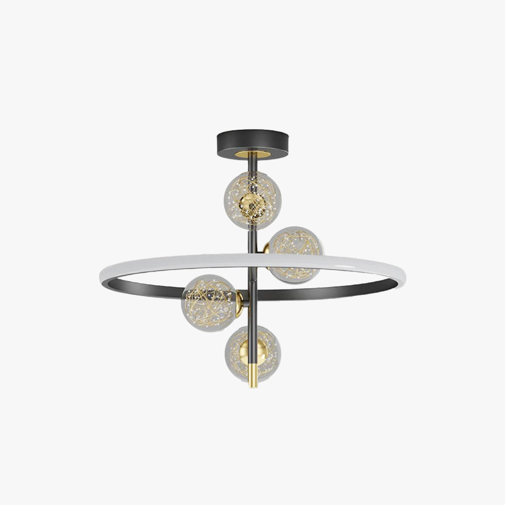 Valentina Semi-Flush Mount Ceiling Light Gold Black
