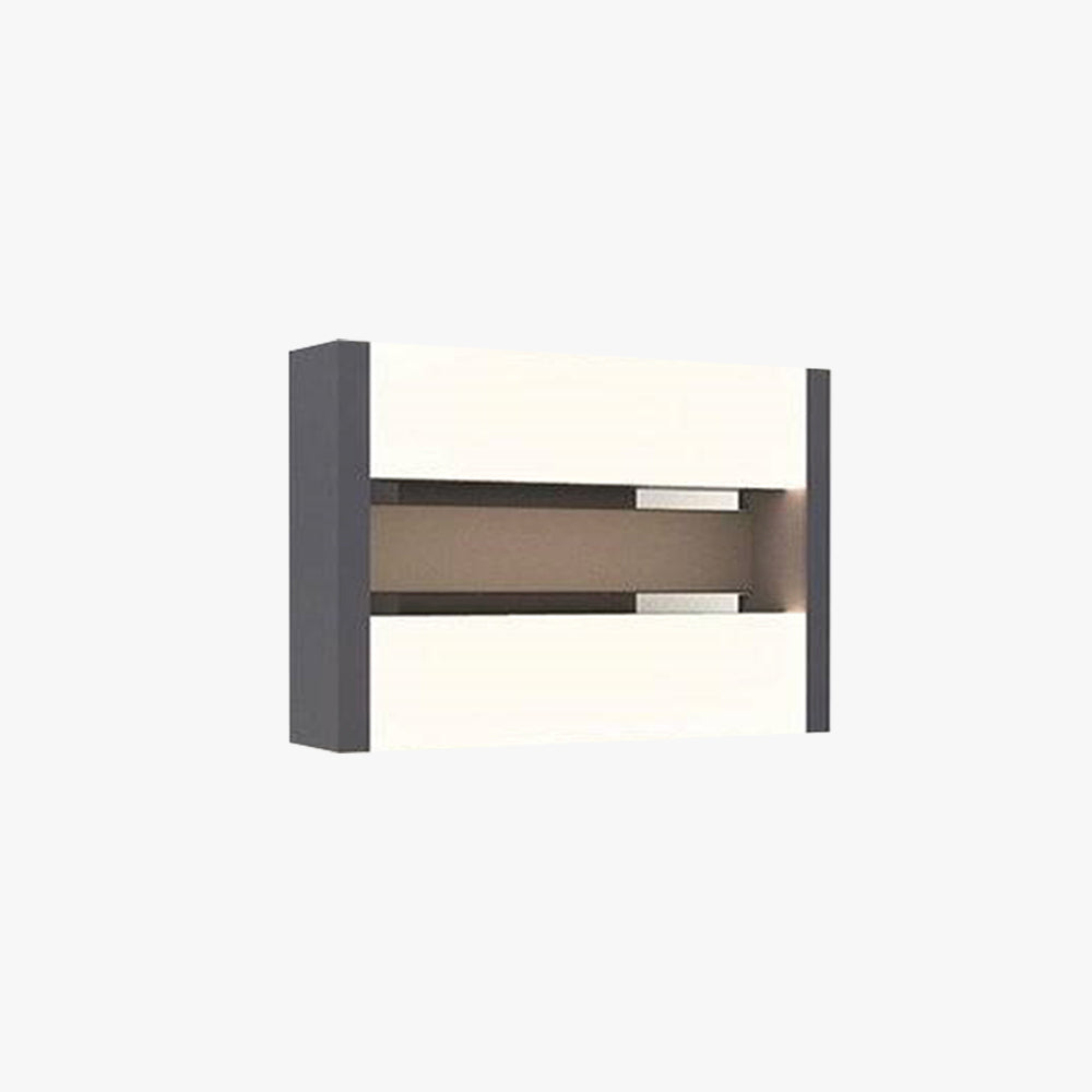 Orr Modern Rectangular Rotatable Metal Outdoor Wall Lamp, Black
