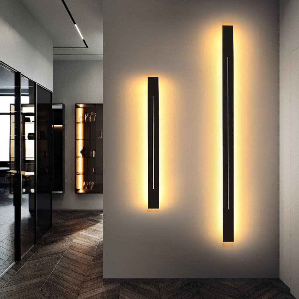 Edge Linear Indoor Wall Lamp, Metal & Acrylic, L60-L180cm | Black or Gold
