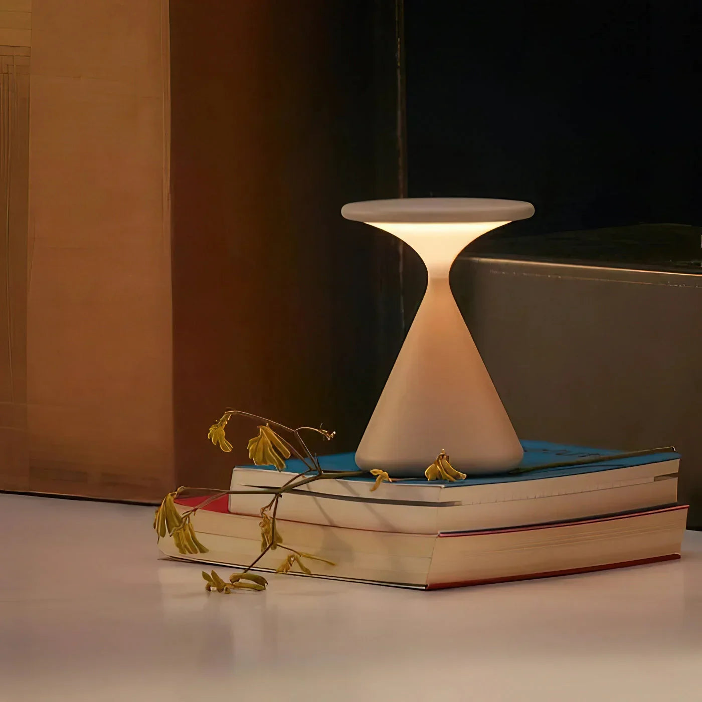 Aeron | Cordless Hourglass Table Lamp with Adjustable Brightness | Modern Design for Versatile Lighting 8