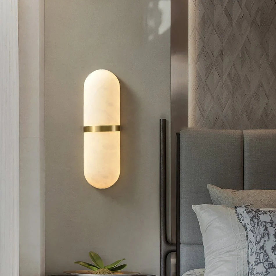Jade Pill Alabaster Wall Lamp Living Room Bedroom