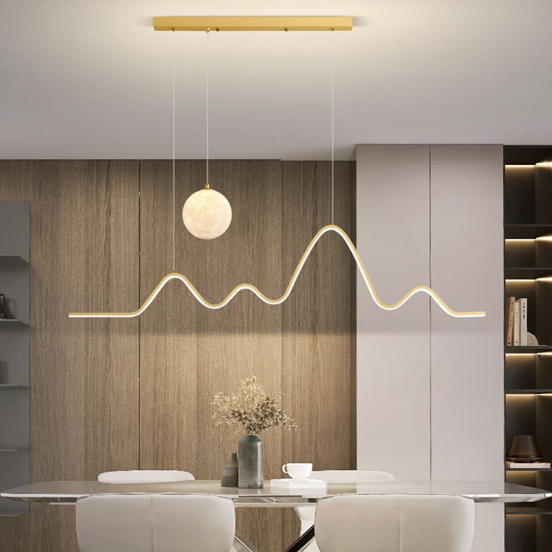 Arisha Wavy Pendant Light | Black/White/Gold | Dimmable