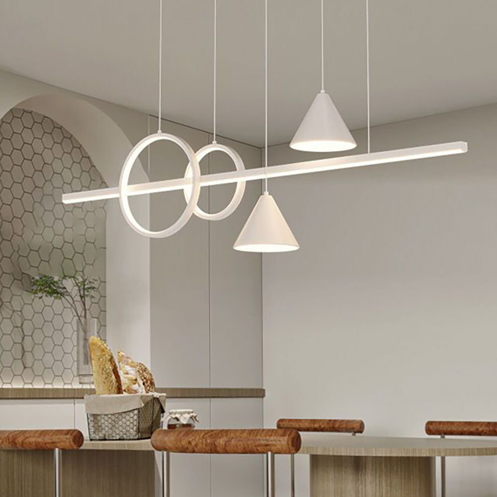 Arisha Linear Geometric Pendant Light | White/Black | L100/120