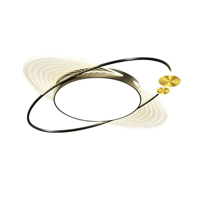Arisha Circle LED Flush Mount Ceiling Light, Metal & Acrylic, 22.8x22.8in | Black or Gold | White or Dimmable