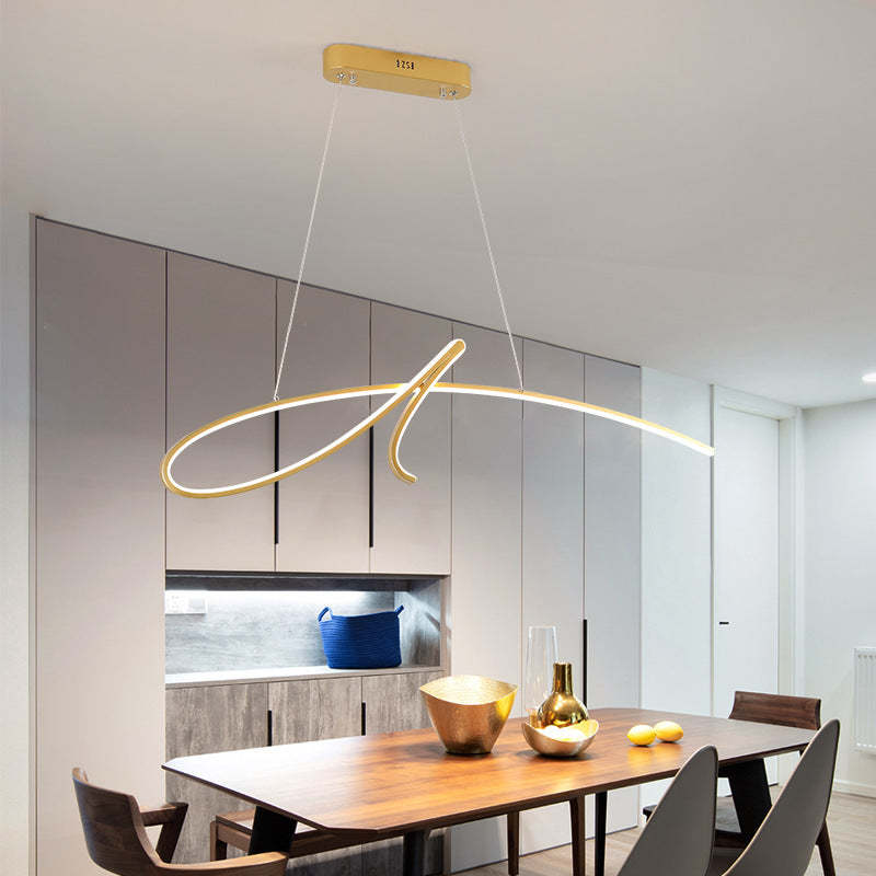 Arisha Curved Metal Pendant Light | Black/Gold | 3 Light Options
