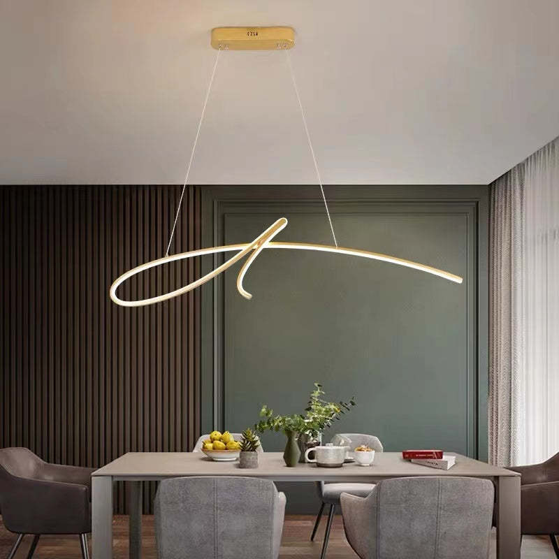 Arisha Curved Metal Pendant Light | Black/Gold | 3 Light Options