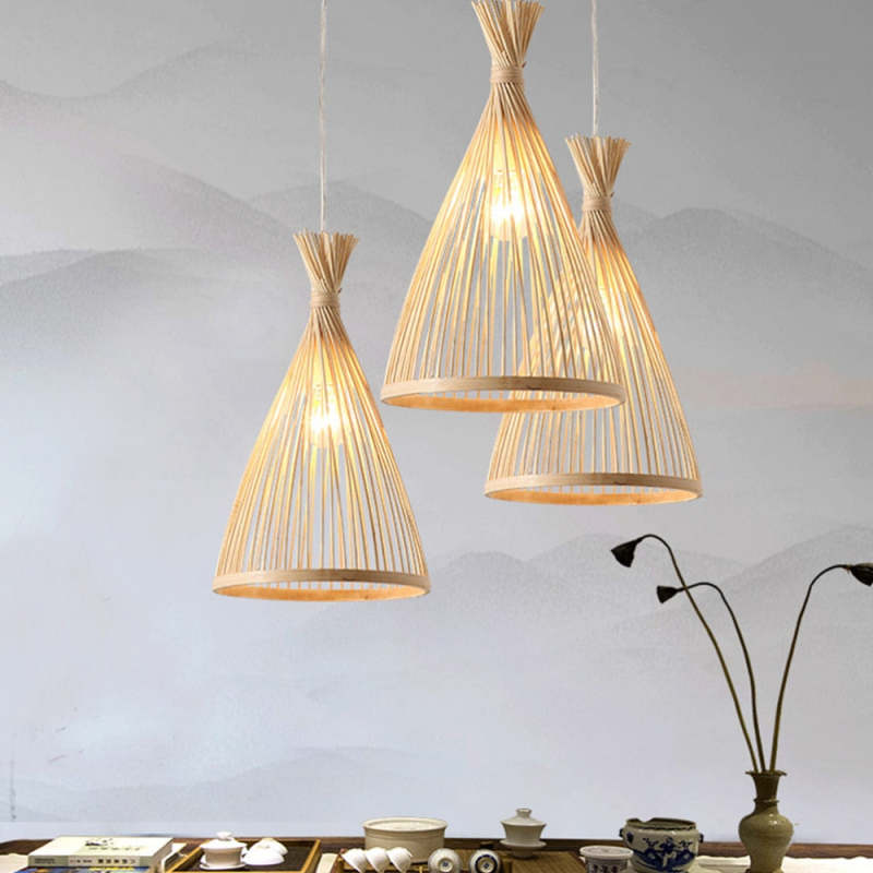 Arisha Hand-Woven Bamboo Pendant Light | 38x21x21cm