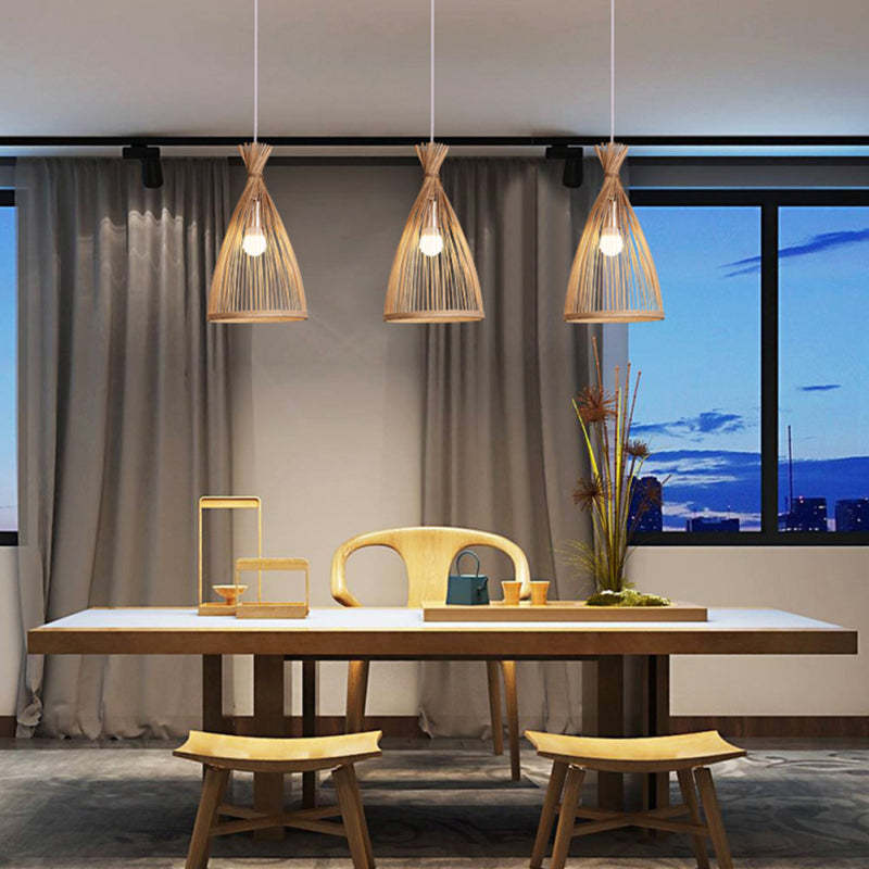 Arisha Hand-Woven Bamboo Pendant Light | 38x21x21cm