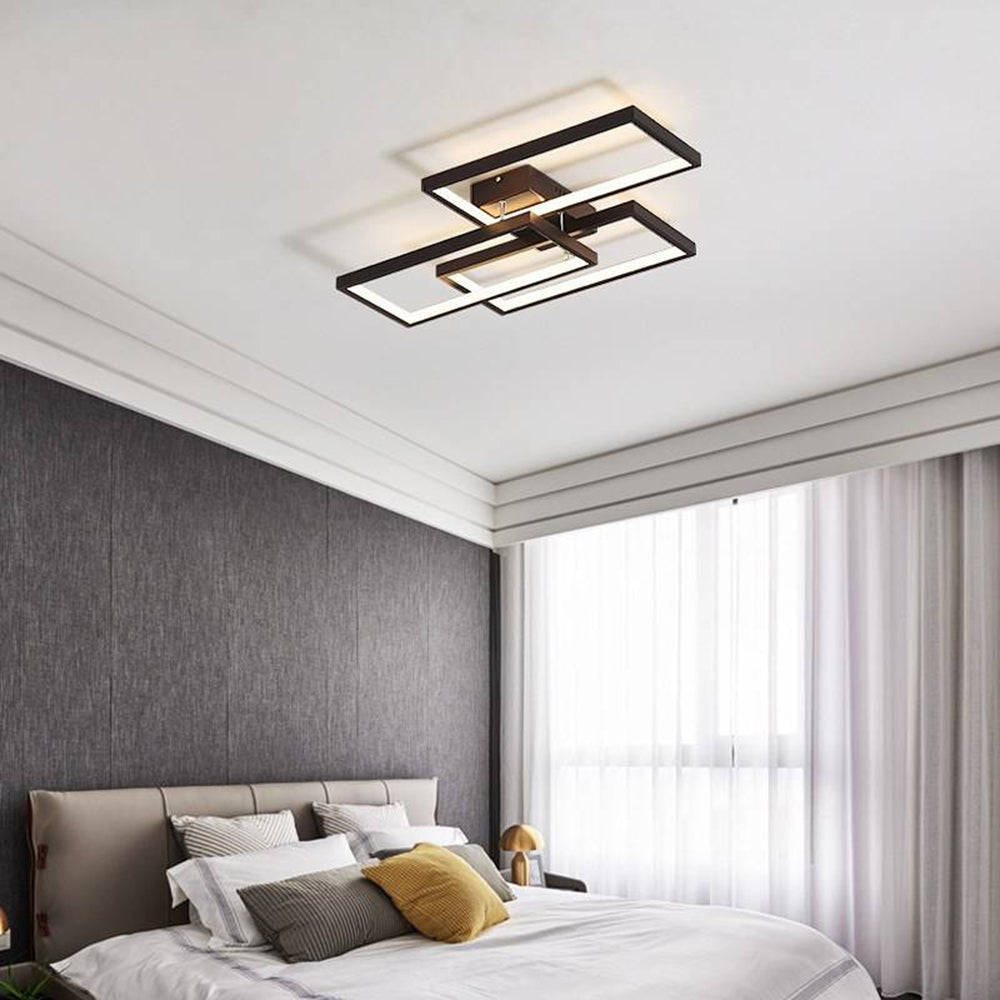 Arisha | Rectangular Flush Mount Ceiling Light with Dimmable Feature | Elegant Metal Design for Modern Spaces 7