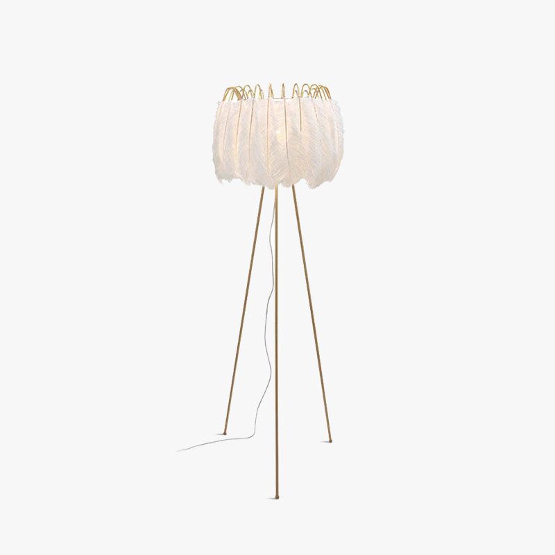 Feather Shade Tripod Lamp | Floor/Table