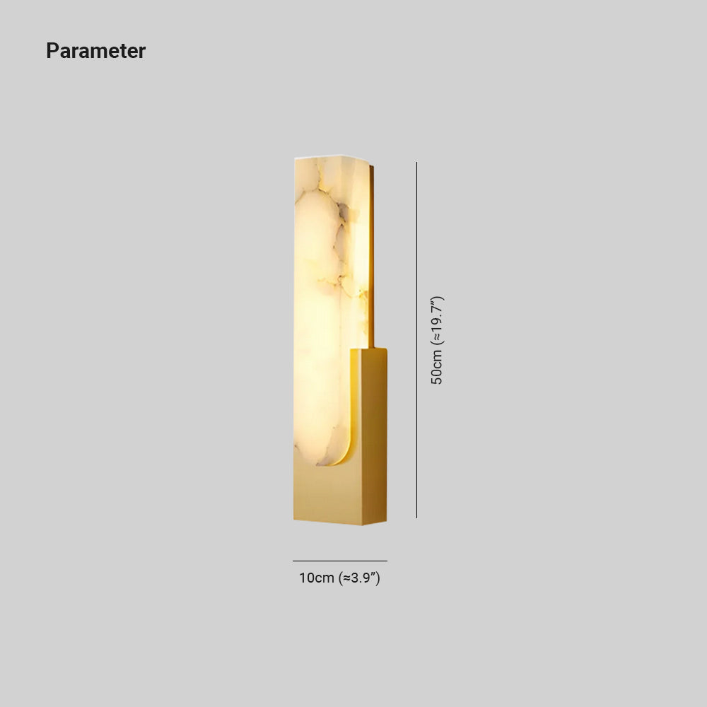 Jade Agatha Alabaster Wall Light, Metal & Alabaster, D10xH50cm | 5 Colours