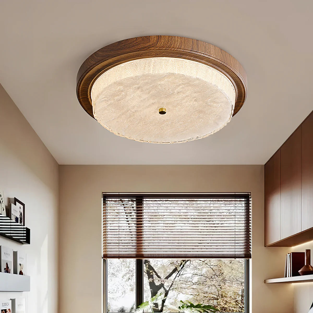 Ozawa Rippling Water Wood Ceiling Light