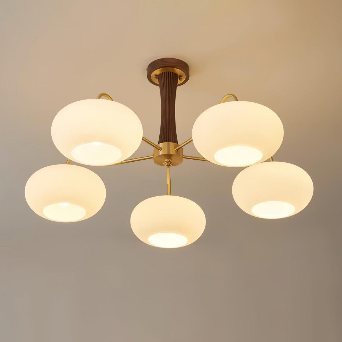Valentina Chandelier - 5 Lamps H16.7 Natural Wood