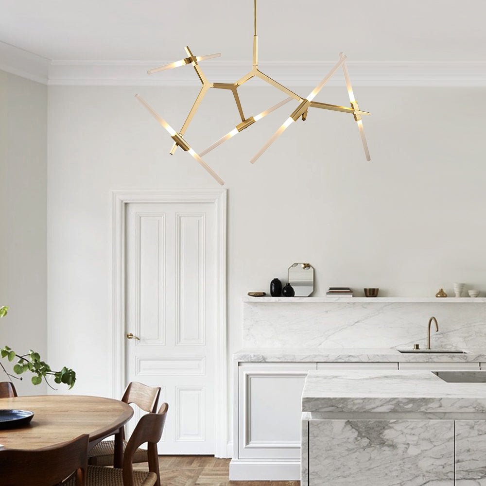 10-Light Asymmetric Branch Chandelier | 2 Colours