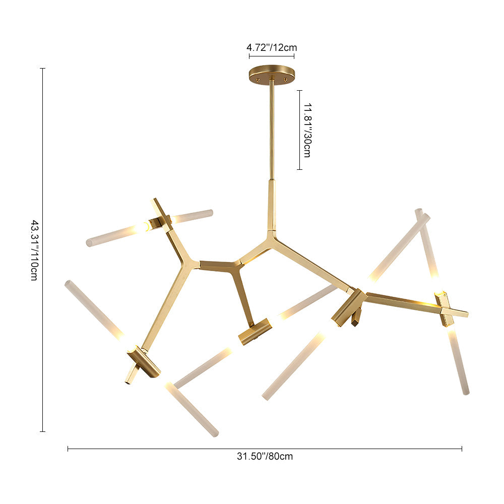10-Light Asymmetric Branch Chandelier | 2 Colours