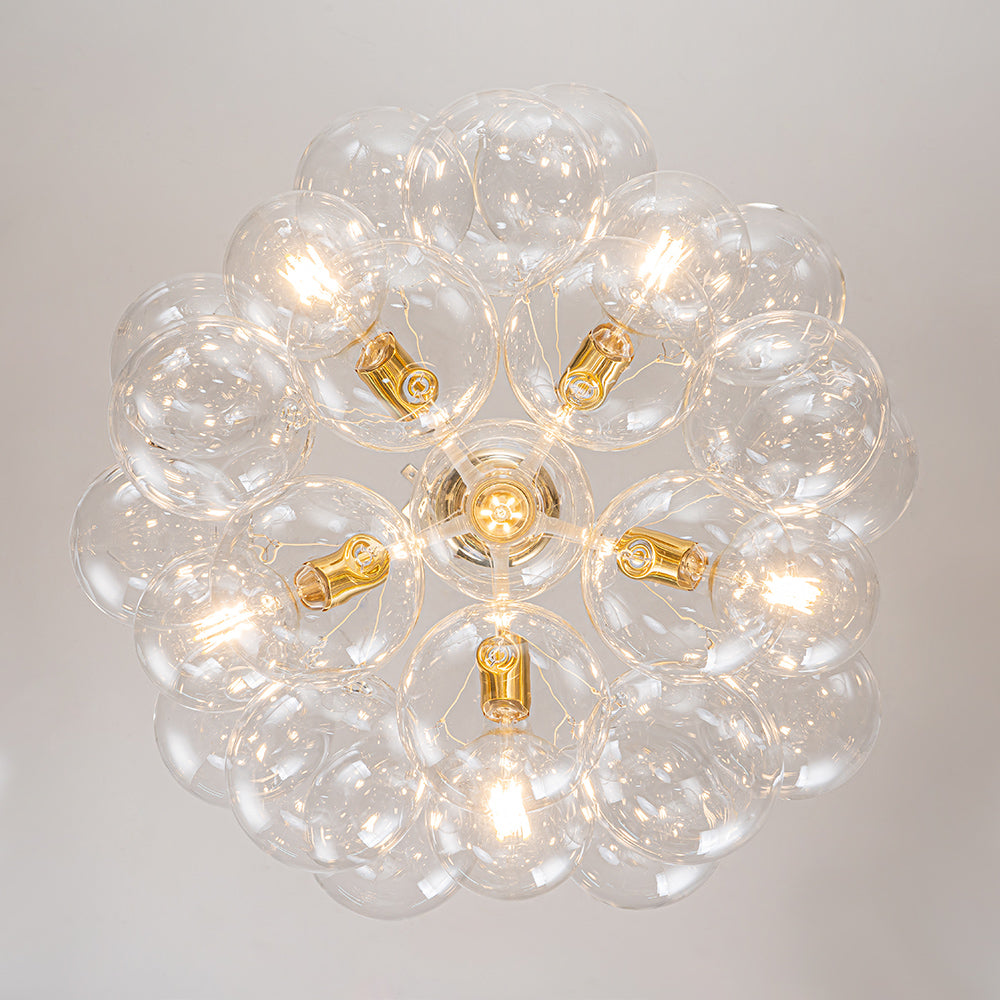 Clear Glass Bubble Chandelier | 4 Finishes