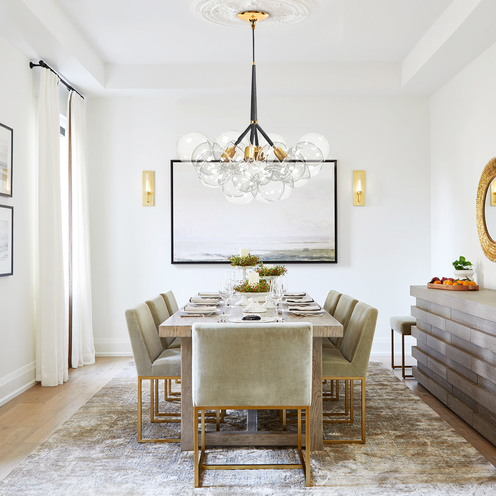 Clear Glass Bubble Chandelier | 4 Finishes