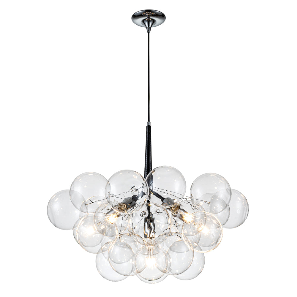 Clear Glass Bubble Chandelier | 4 Finishes