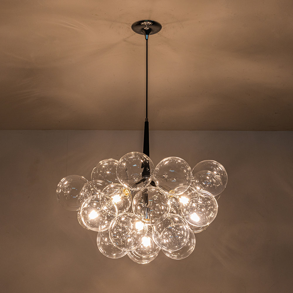 Clear Glass Bubble Chandelier | 4 Finishes