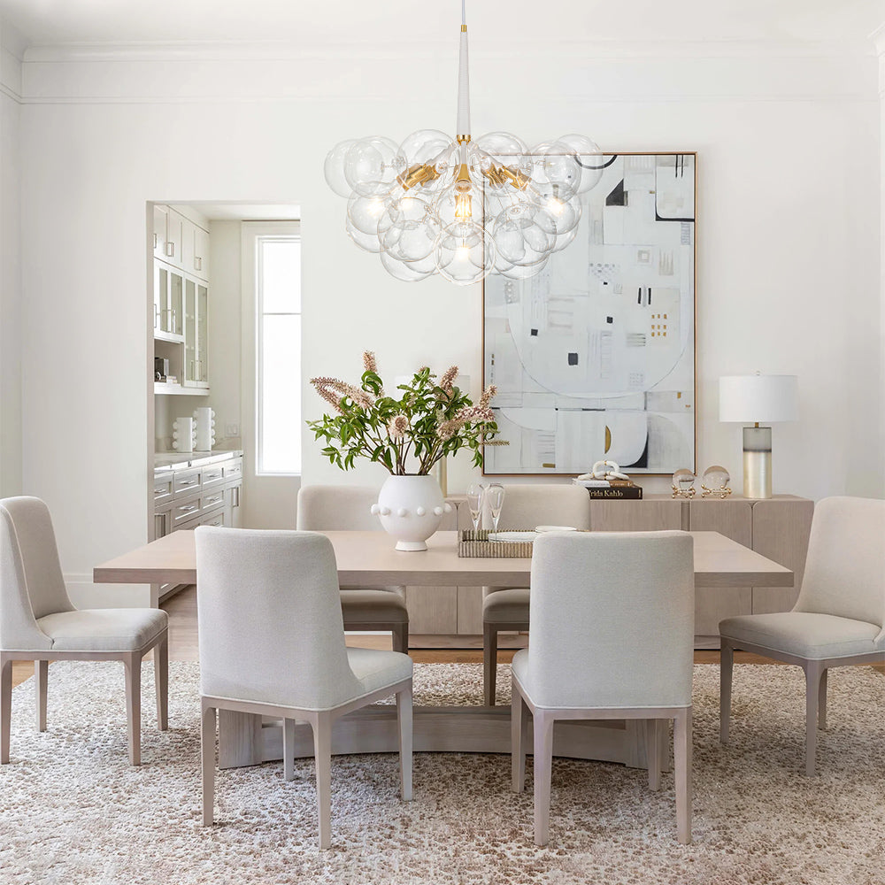 Clear Glass Bubble Chandelier | 4 Finishes