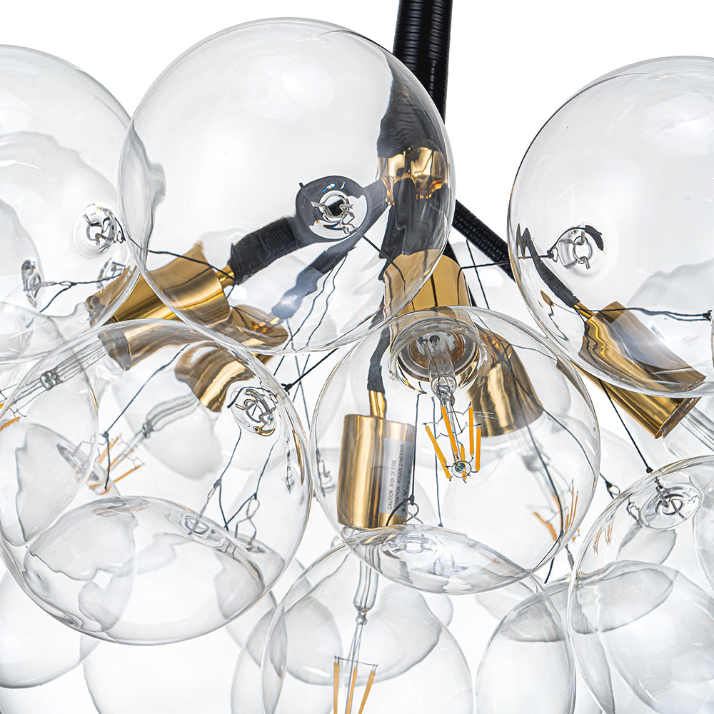 Clear Glass Bubble Chandelier | 4 Finishes