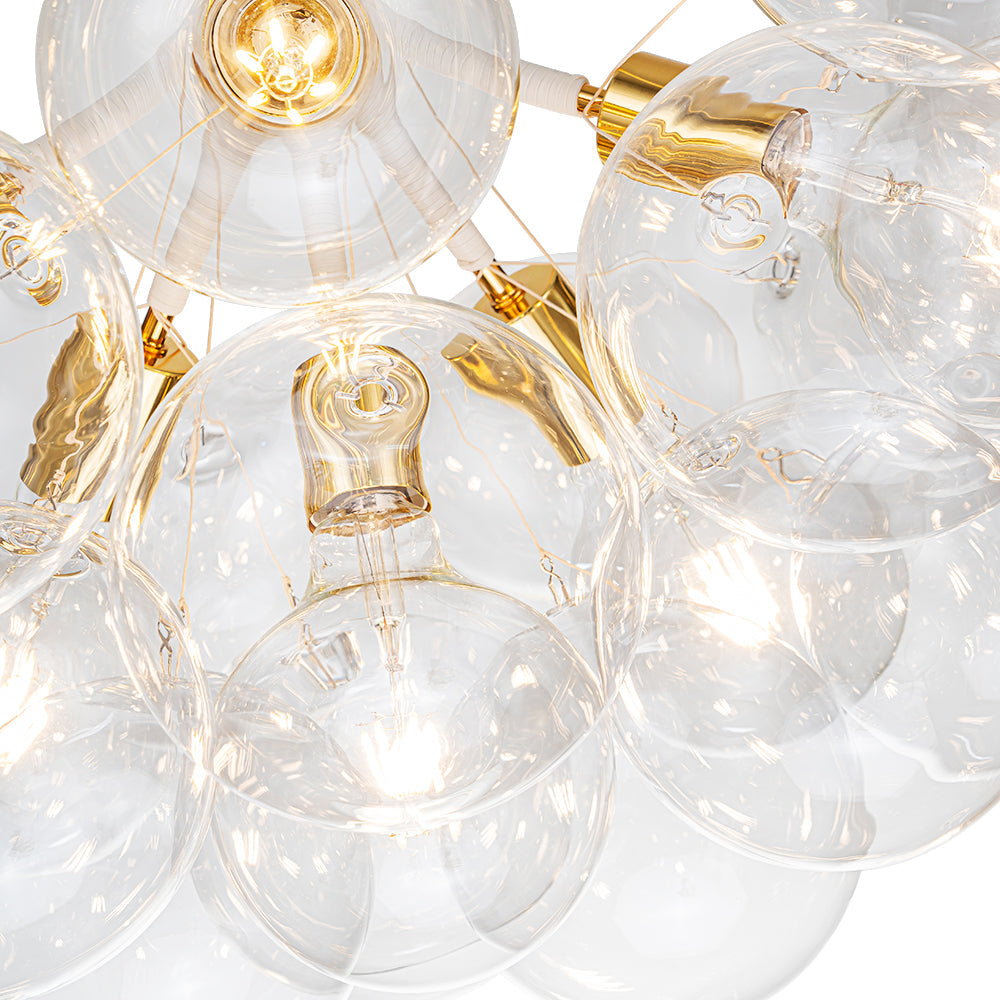 Clear Glass Bubble Chandelier | 4 Finishes