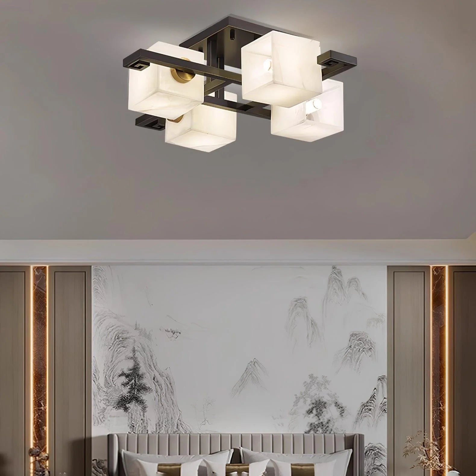 Jade Alabaster Cube Ceiling Light detail