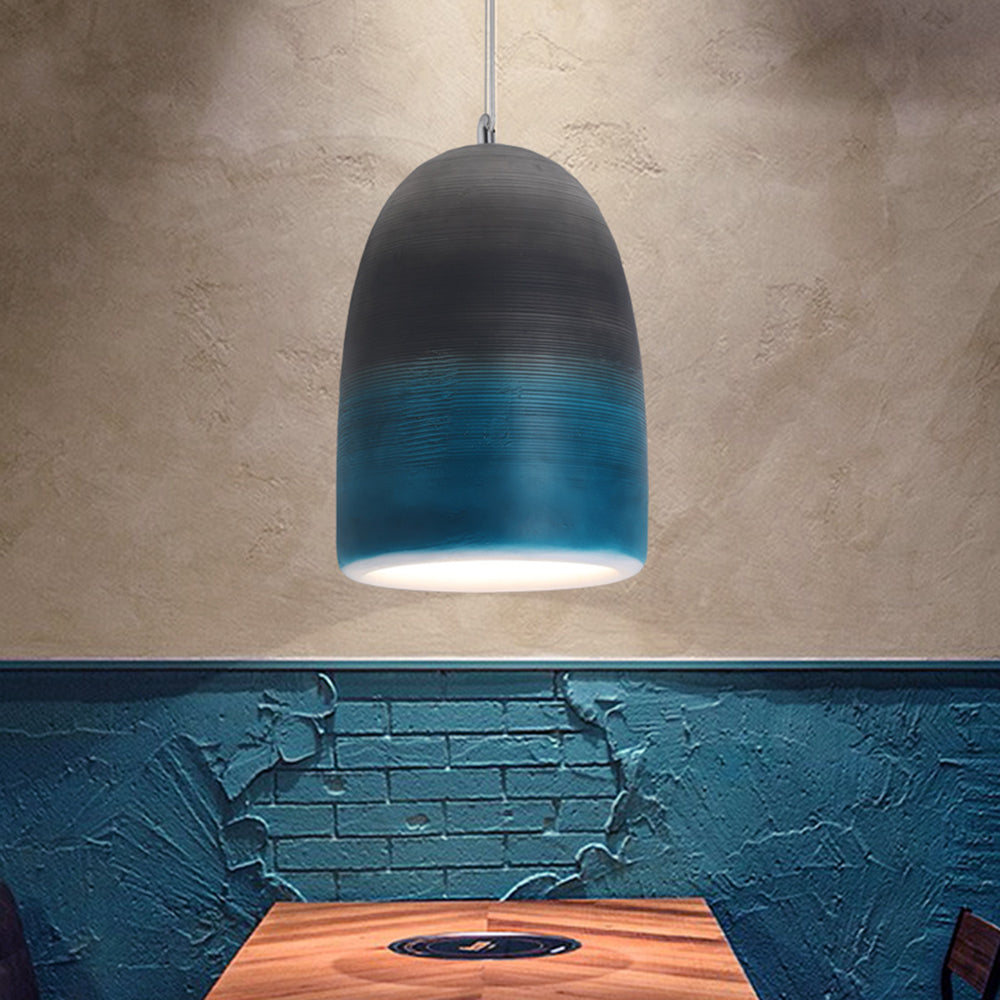 Arisha Art Deco Pendant Light | Adjustable Chain | Black/Blue/Grey