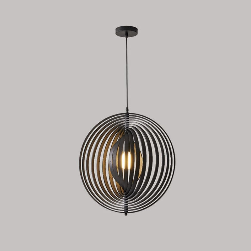 Elegant Black Pendant Light | LED Design with Wood & Metal Finish for Modern Kitchen Spaces 8