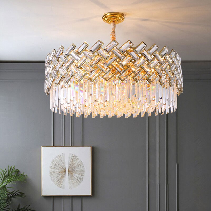 Elegant Crystal Chandelier Light with 12 LED Bulbs | Postmodern Design for Modern Bedrooms and Living Rooms