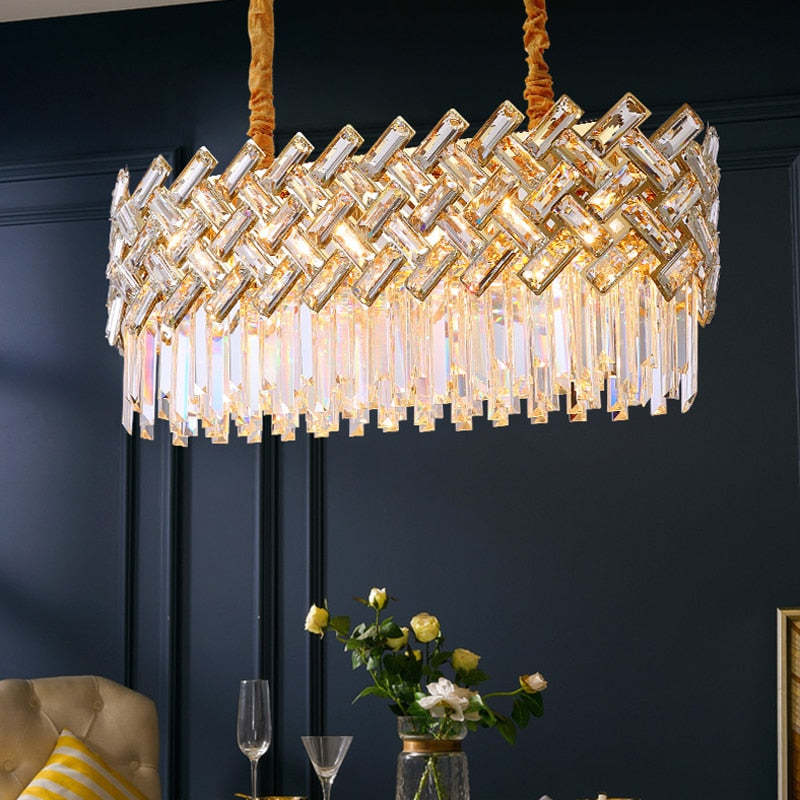 Elegant Crystal Chandelier Light with 12 LED Bulbs | Postmodern Design for Modern Bedrooms and Living Rooms