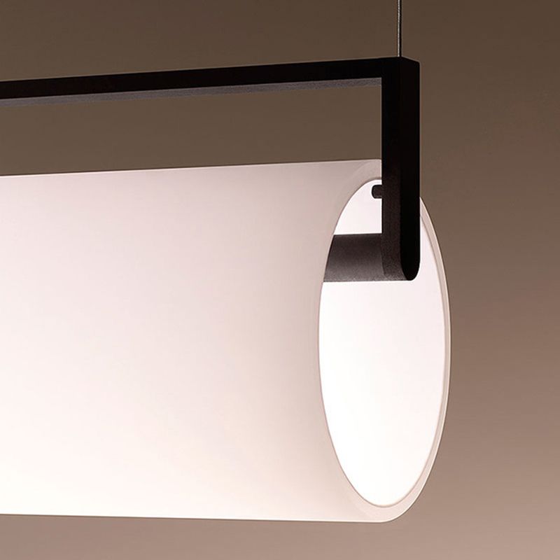 Elegant Cylindrical Black Pendant Light with Adjustable Height | Modern Kitchen Pendant Lighting for Stylish Illumination 8