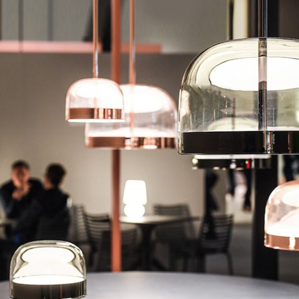 Valentina Glass Pendant Light | Dia24/36cm | Black/Gold