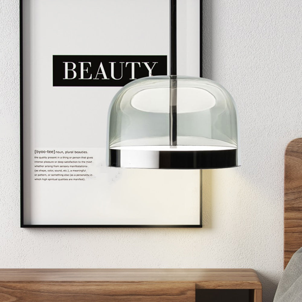 Valentina Glass Pendant Light | Dia24/36cm | Black/Gold