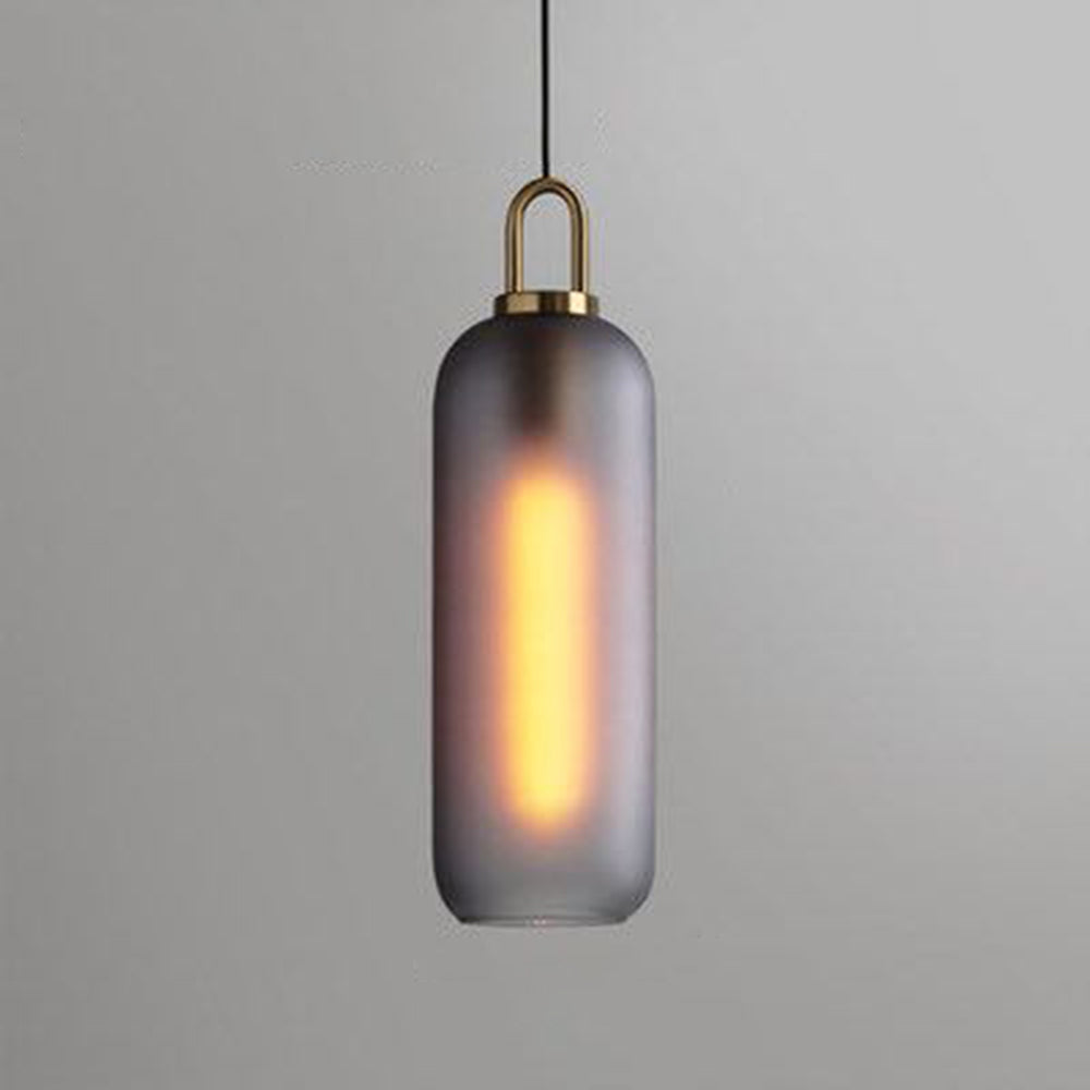 Valentina Glass Cylinder Pendant Light | Dia13-15cm | Smoke Grey or Clear