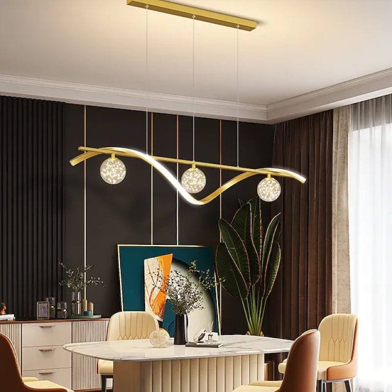 Arisha Glass Globe Pendant Light | Black/Gold