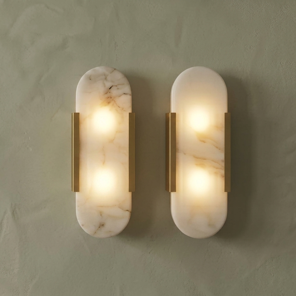 Elegant Marble Wall Sconce Lighting with Soft Diffused Glow | Compact Design for Tranquil Ambiance 9