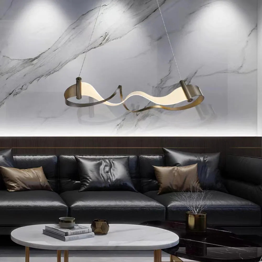 Arisha Gold Wavy Pendant Light | 3 Sizes